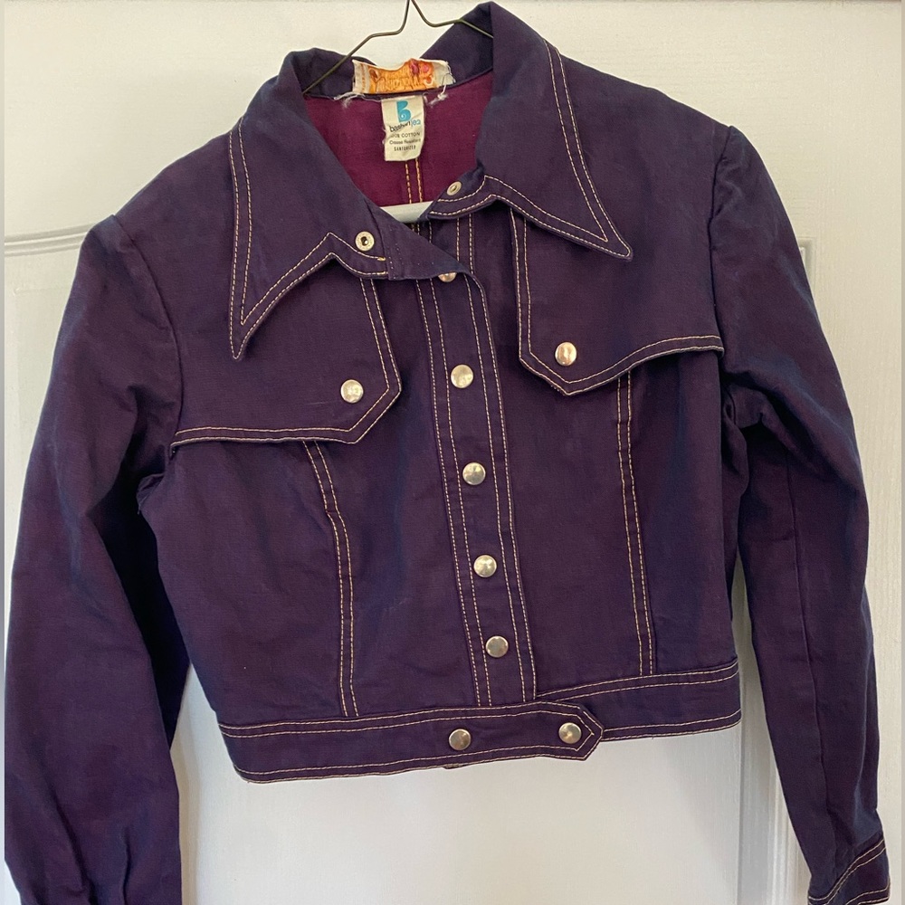 80s Vintage women’s purple denim jacket size small / medium